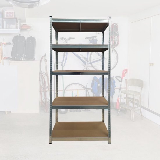BRASQ Metallregalschrank - Lagerregal - Wandschrank - Lagerschrank 180x90x40cm - 5-Lagen-Schrank 175 KG/Fach - 875 KG max