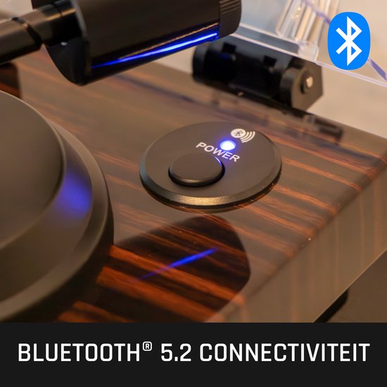 Lenco Plattenspieler mit Bluetooth - Ortofon 2M Red Cartridge und Anpressgewicht - Lenco Expertise Linie - LBT-345WA - Braun