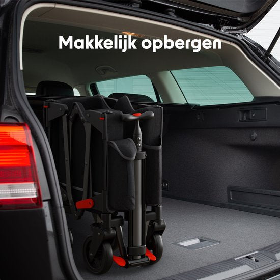 LifeGoods Wagon - faltbar - Kindertransport - mit Dach - 80KG Tragfähigkeit - Strandwagen - schwenkbare Räder - Anthrazit