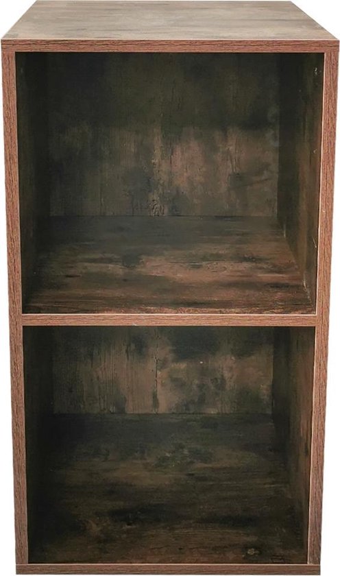 Schrank zur Aufbewahrung von LPs - Aufbewahrung von LPs - Bücherregal - 2 Fächer - Nussbaum