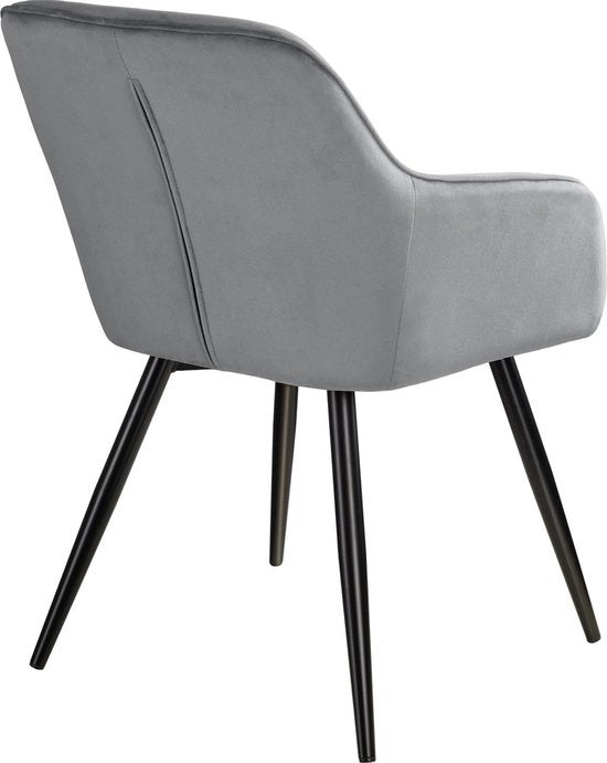 tectake - Stuhl - Esszimmerstuhl - Marilyn Samtoptik schwarz/grau - 403659