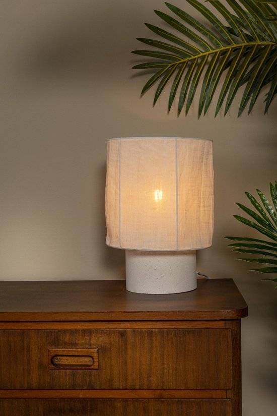 Lucide TISSAJA – Tischlampe – Ø 20 cm – 1xE14 – Weiß | Essential