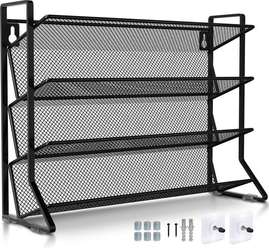 Soothe Gewürzregal stehend und hängend für 24 Gewürzdosen - 4 Lagen - Gewürzorganisator - Gewürzregal - Gewürzregal - Schwarz