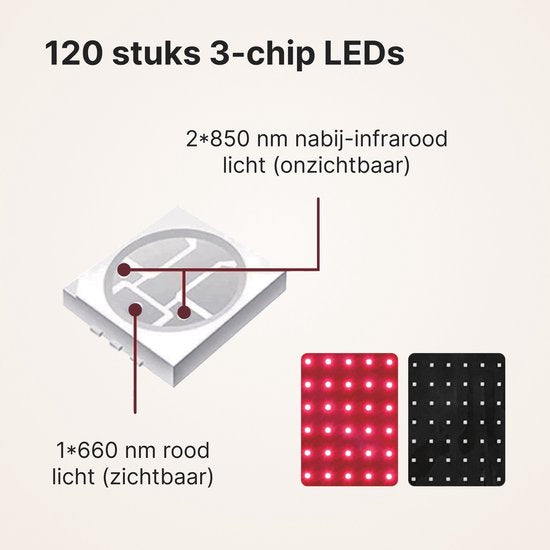 Panacea TheraFlex Rotlichttherapie-Gürtel, verkabelt – Infrarot 660 & 850 nm – 120 LEDs – 219 mW/cm²