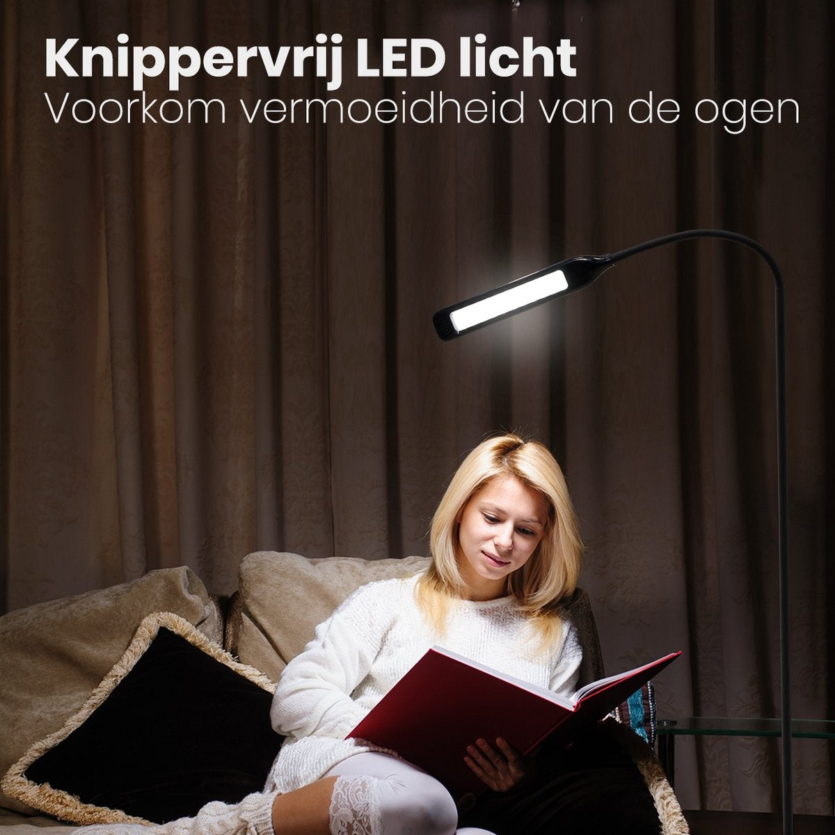 Auronic Stehleuchte - LED Stehleuchte - Geeignet für Wohnzimmer - Dimmbar - Schwarz
