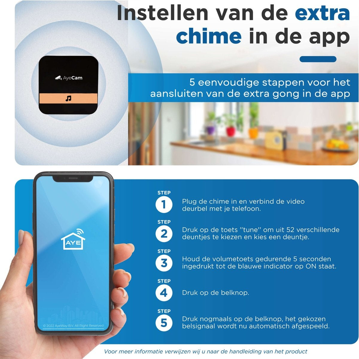 AyeCam Wireless Chime - für AyeCam Video-Türklingel - 1 Stück - Dutch Manual