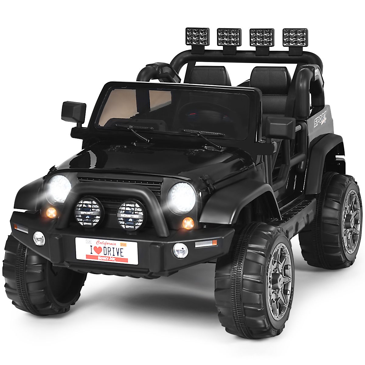 Coast Elektro-Kinderauto – 2 Sitze – Fernbedienung – schwarz – 123 x 80 x 80 cm