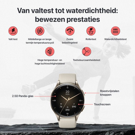 Otiume Zenith GTX05 – Smartwatch – 45 mm AMOLED-Display – GPS – Telefonieren über Bluetooth – Gold