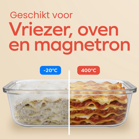 KitchenBrothers Mahlzeit Vorbereitung Tabletts - Glas Frische Tabletts - luftdicht - BPA und PFAS frei - 1L - Glas - 10 Stück