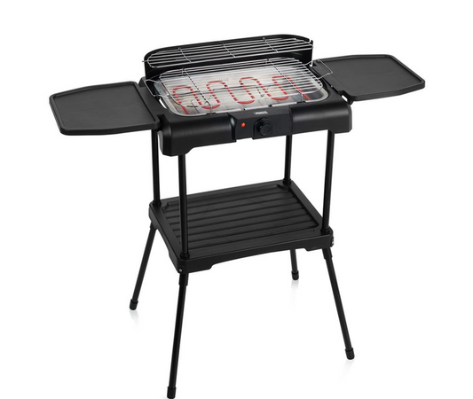 Princess Elektrogrill mit Seitentischen – 2200 W – 40 x 24,5 cm – Schwarz