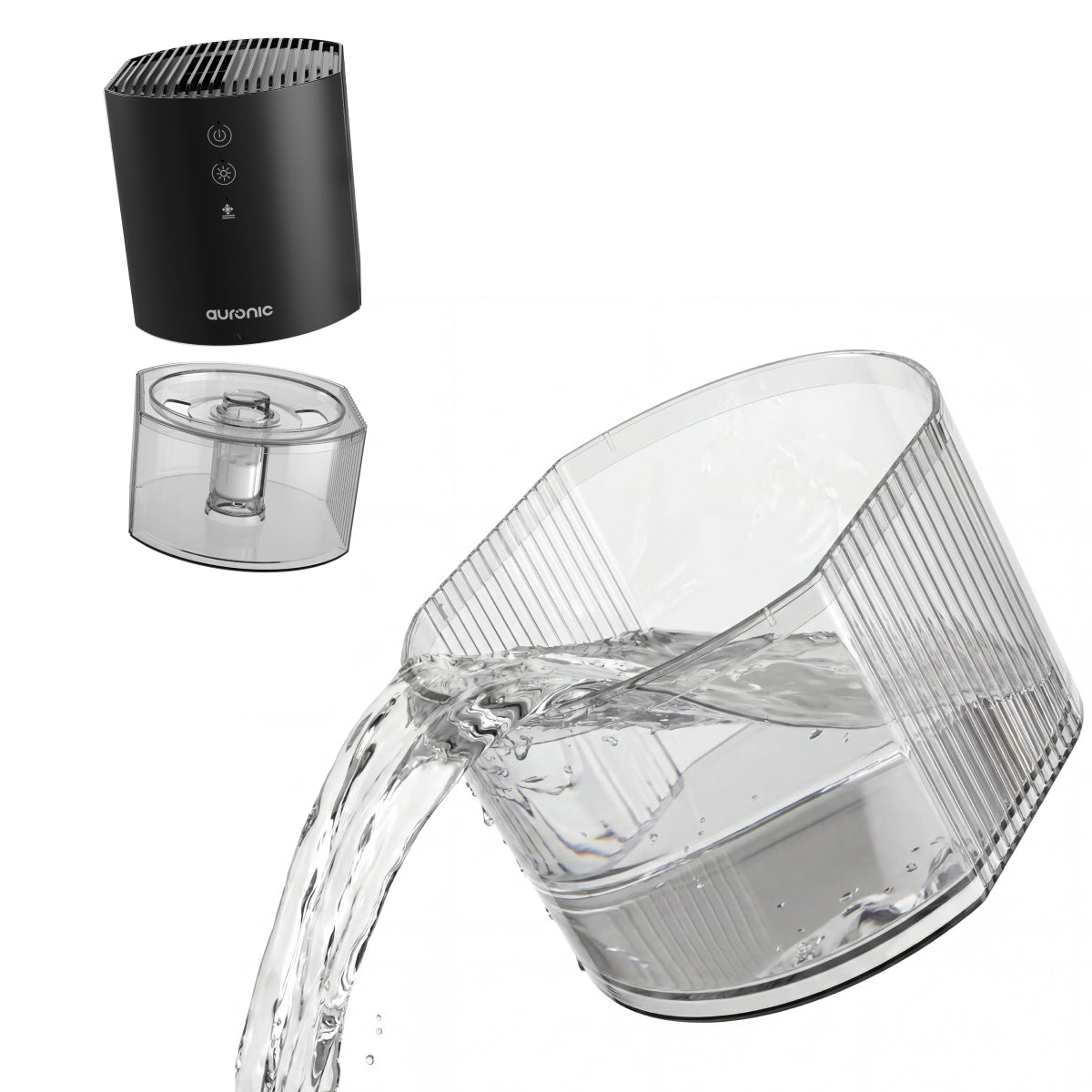 Auronic Luftentfeuchter Mini XS – 900 ml – 23 W – Bis zu 240 ml/Tag – Leise <40 dB