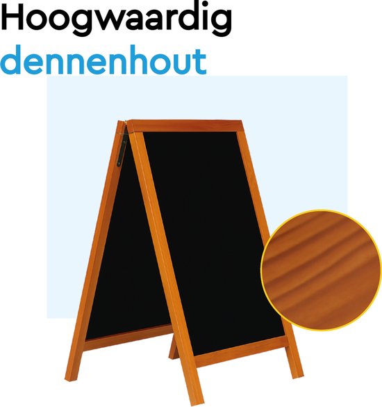 BRASQ Chalkboard Mahagoni - 70x130 CM - Chalkboard - Werbeschild - Bürgersteigschild - Doppelseitig - für Innen und Außen - Gastgewerbe