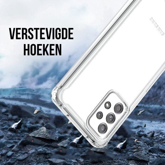 Podec-Hülle für Samsung Galaxy A52 – Transparente Handyhülle – Stoßfeste Schutzhülle mit 1x Displayschutzfolie
