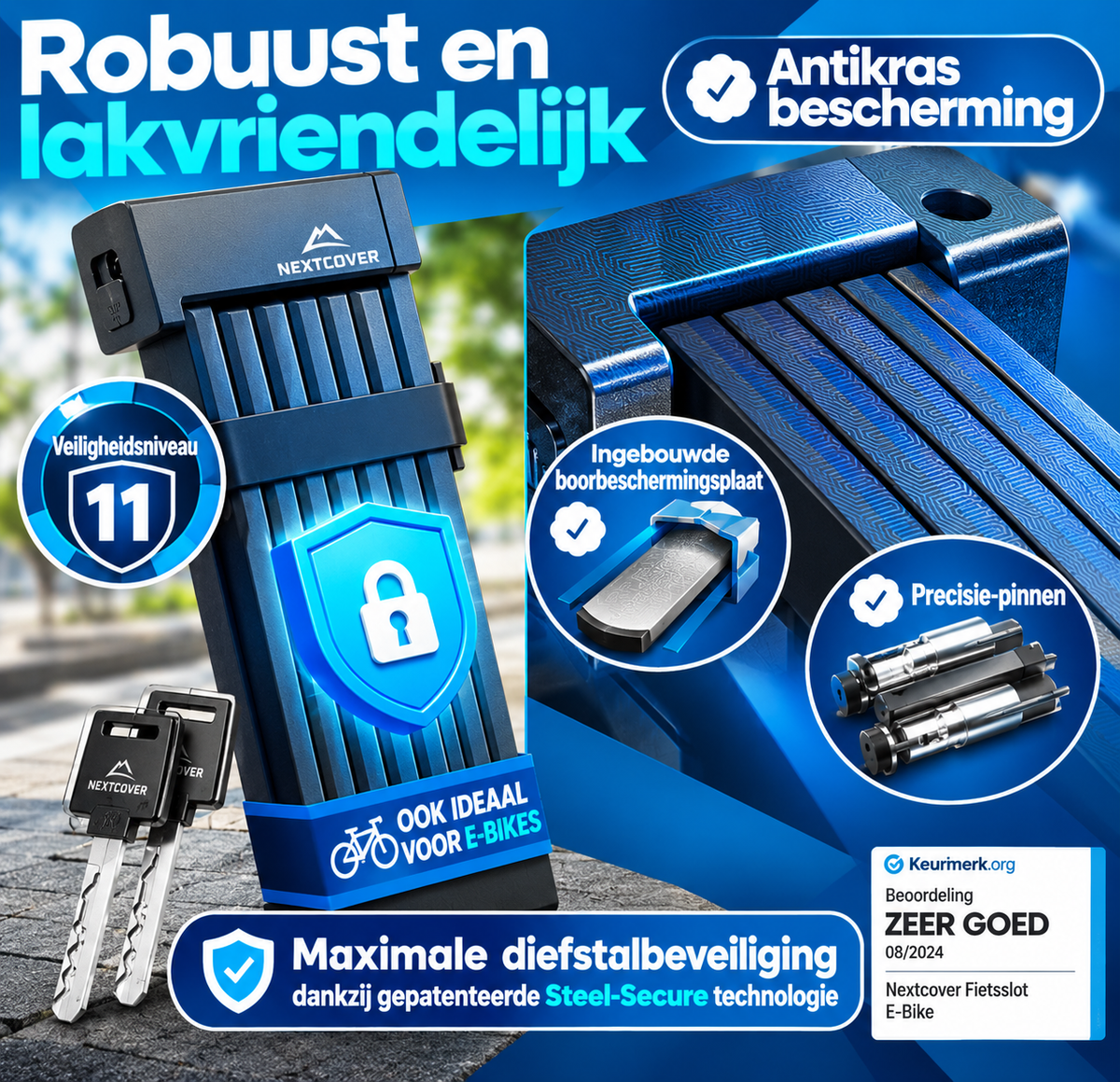 NEXTCOVER FoldBasic Klappschloss – 100 cm – mit Halterung