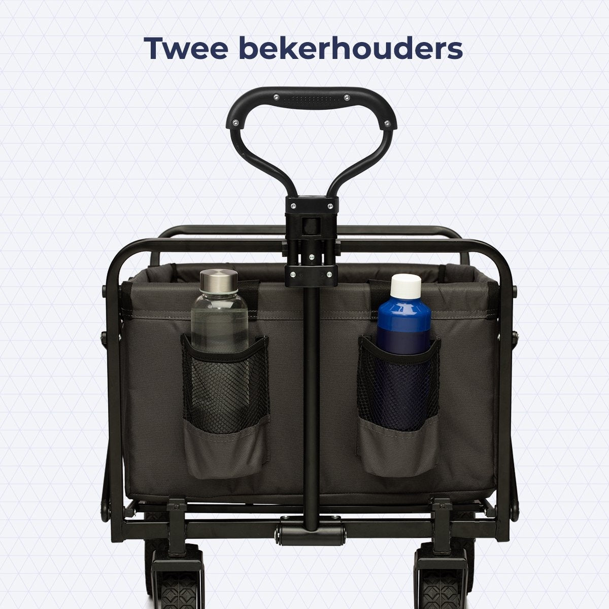 LifeGoods Wagon - faltbar - drehbare Räder - 2 Ständer - 70KG Tragfähigkeit - Grau