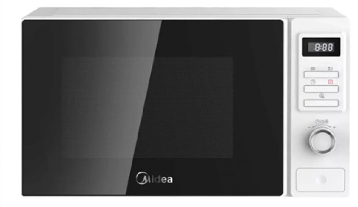 Midea Mikrowelle MAM720C2AT – Weiß – 700 W – 20 Liter – Freistehend – 49 x 38 x 30 cm