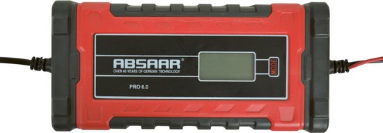 Absaar Batterieladegerät Pro 6.0 (12/24 V – 6 A) 0–120/180 Ah Rot/Schwarz