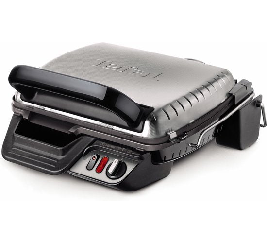 Tefal Ultra Compact 600 Comfort GC3060 Kontaktgrill – Grillmodus – Einstellbare Temperatur – Herausnehmbare Antihaft-Grillplatten – Fettauffangschale – Vertikale Aufbewahrung – 2000 W – Edelstahl