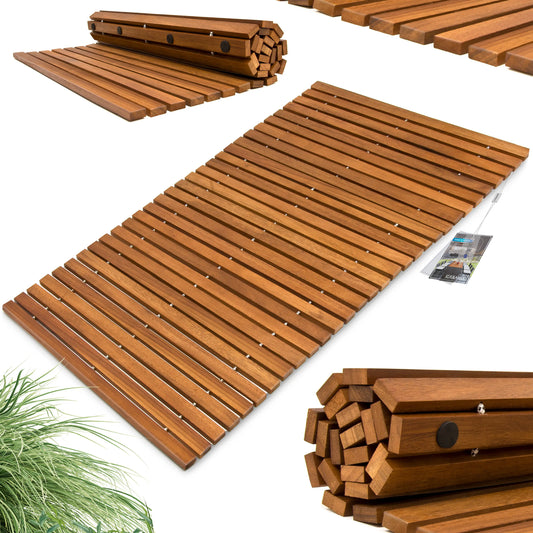 Badematte aus Akazienholz 76 x 50 cm – FSC-zertifiziert – Braun – Rutschfest