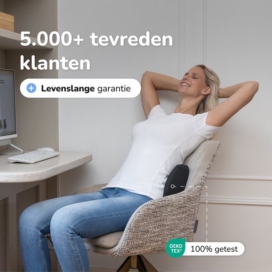 Alyze Ergonomisches Rückenkissen - Lumbalkissen Auto - Unterer Rücken - Lesekissen - Memory Foam - Rückenstütze Bett & Sofa - Orthopädisches Stützkissen mit waschbarem Bezug