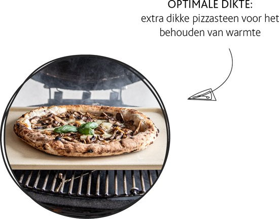 Boska Pizzastein Deluxe Rechteck - Für den Backofen - Knusprige Pizza - 40x32 cm - BBQ Zubehör