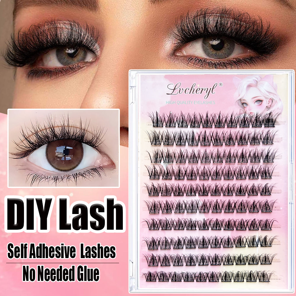 Lvcheryl Premium Wimpern-Kombi-Set – 10 Reihen selbstklebende Wimpern