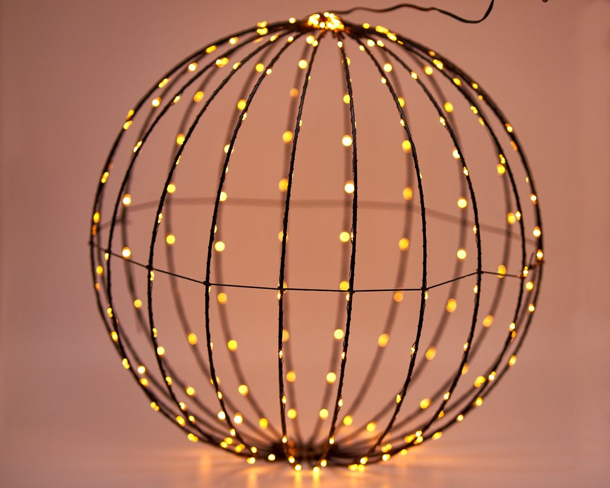 Weihnachtsbeleuchtung - Leuchtkugel 50cm - Metall INCL Timer - Warmes Licht