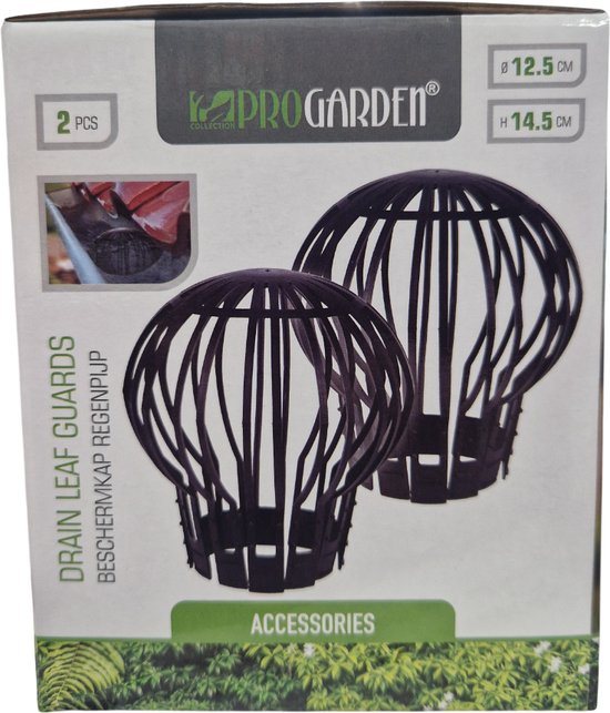 Schutzkappe/Laubfänger Fallrohr 2St. - schwarz - Ø12,5 x H14,5