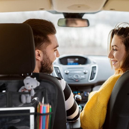 relaxdays Autositz-Organizer - 2er-Set - Sitz-Organizer Auto - Tablet-Halter schwarz