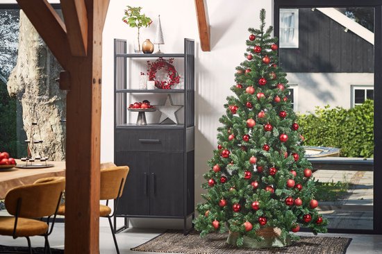 Triumph Tree Tuscan Weihnachtsbaum – Kunstbaum mit natürlicher Optik und Farbcodes – Pflegefreie Weihnachtsdekoration für den Innenbereich – Steckkonstruktion – 120 x 81 cm – Grün