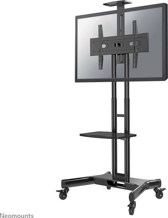Neomounts NM-M1700BLACK mobiler TV-Ständer – 32–75" – Höhenverstellung 104,2–154,2 cm – manuell – inkl. Webcam- und Laptop-Halterung – schwarz