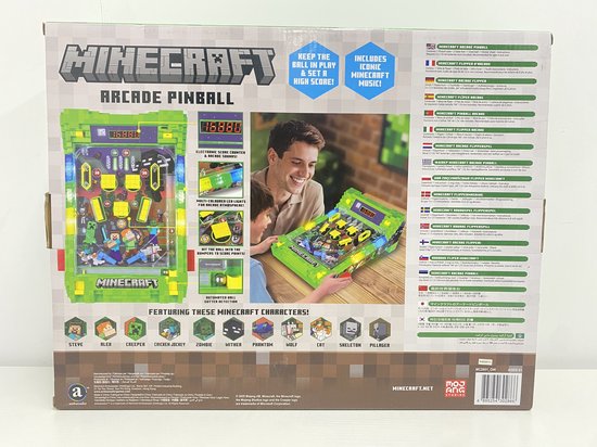 A Ambassador® Minecraft Pinball Machine - Offiziell lizenziert - Arcade Pinball - Mini Pinball Machine - Spielmaschine - Punktezähler - Tischplatte - Spiele für Kinder - Erwachsene - Das große Spielzeugbuch 2025