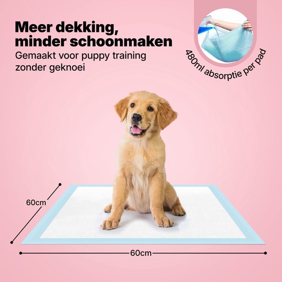 Jake and Jacky Welpentrainingsunterlagen mit Klebestreifen, 360 Stück – Stubenreinheitstraining für Hunde – Hundetoilettenunterlagen – Hundetoilette – Hundetoilettentücher – Welpentücher – Welpenmatten, 60 x 60 cm