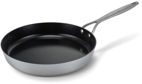 Brabantia Dusk Bratpfanne Ø 28 cm – 100 % PFAS-frei – Keramik-Antihaftbeschichtung – Induktionsgeeignet – spülmaschinen- und ofenfest – Grau