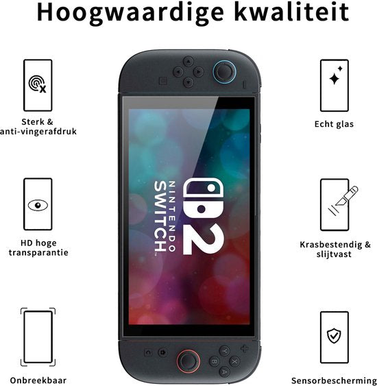 Podec – 3er-Pack Displayschutzfolie für Nintendo Switch 2 – Displayschutzfolie aus gehärtetem Glas