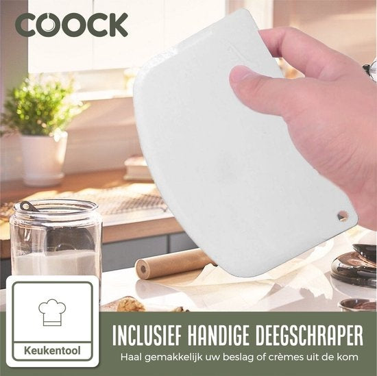 COOCK 3-tlg. Backblech-Set Quadratisch - Springform - Kuchenblech Rechteckig mit Antihaftbeschichtung - 24 bis 28 cm Durchmesser - Kuchenform Inkl. Teigschaber & E-Book