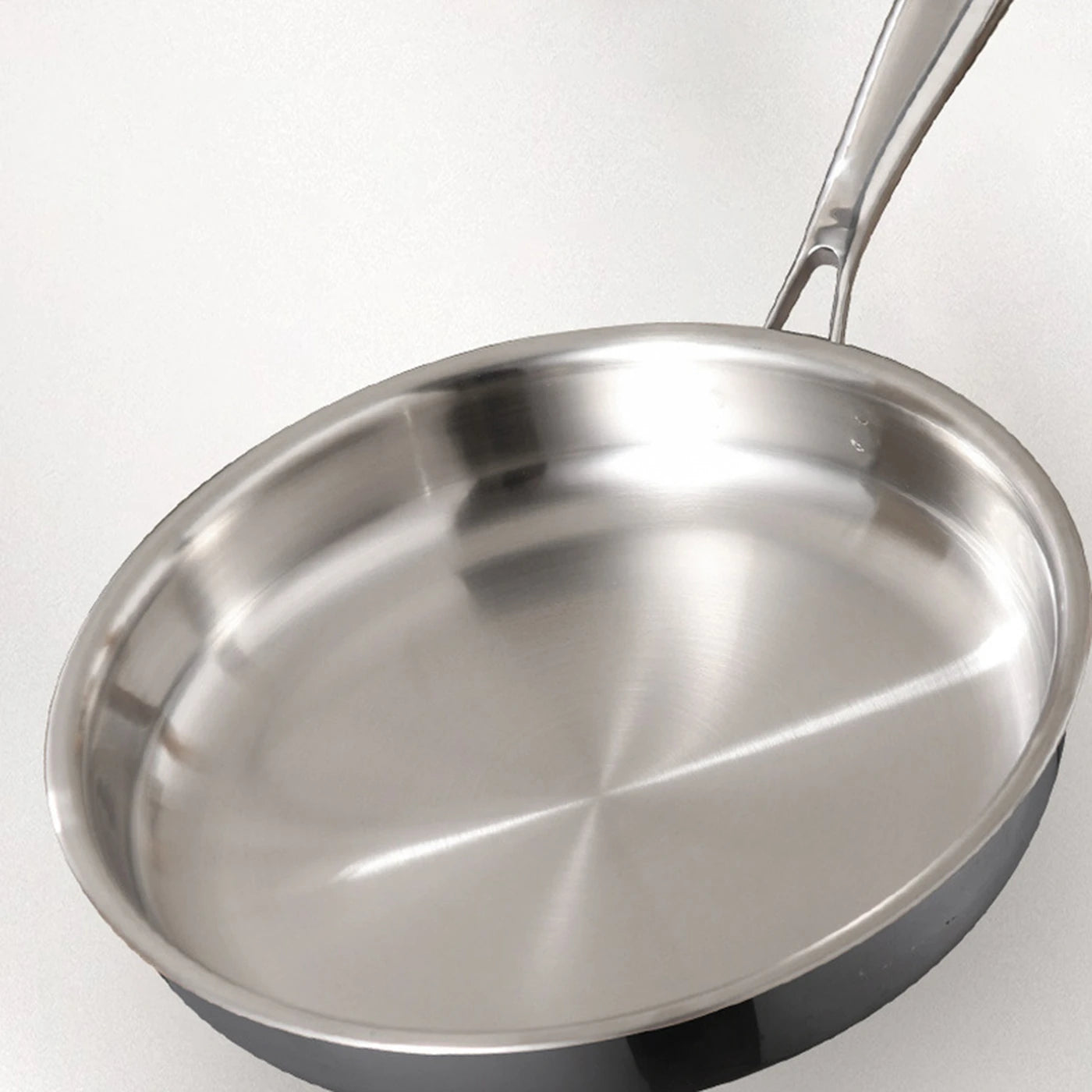 PURECOOK Tri-Ply-Edelstahl-Bratpfanne 28 cm – Edelstahl 304 – Silber – Für alle Herdarten geeignet