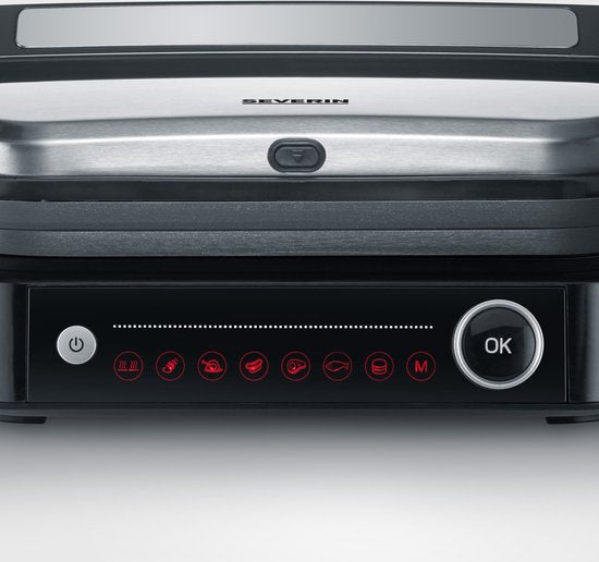 Severin KG2395 Kontaktgrill SEVINI Pro – 7 automatische Programme – Antihaftbeschichtung – bis zu 230 °C