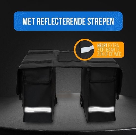 Strex Double Panniers Waterproof Ã¢â‚¬" Packtasche 40 Liter Ã¢â‚¬" Schwarz - Mit Reflektoren - Elektrofahrrad