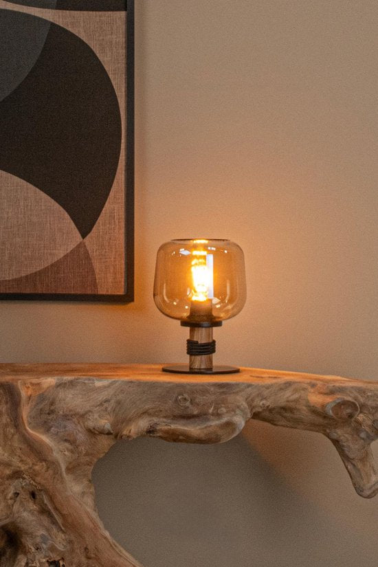 Lucide ILONA – Tischlampe – Ø 18 cm – 1xE27 – Bernstein