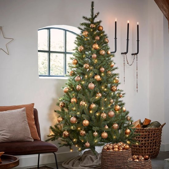 Black Box Trees Toronto Kunstbaum H 230 x T 140 cm – Weihnachtsbaum mit realistischen, frostigen Nadelspitzen – Weihnachtsdekoration für den Innenbereich – Scharnierkonstruktion für schnellen und einfachen Aufbau – Grün