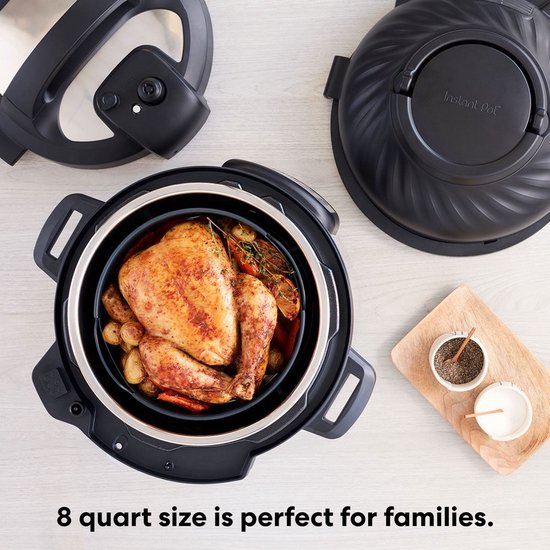 Instant Pot Duo Crisp 7,6 l Multikocher + Heißluftfritteuse – 11-in-1-Schnellkochtopf – Slow Cooker – Sous-vide – Heißluftfrittieren – Zwei-Deckel-System – Bis zu 8 Portionen