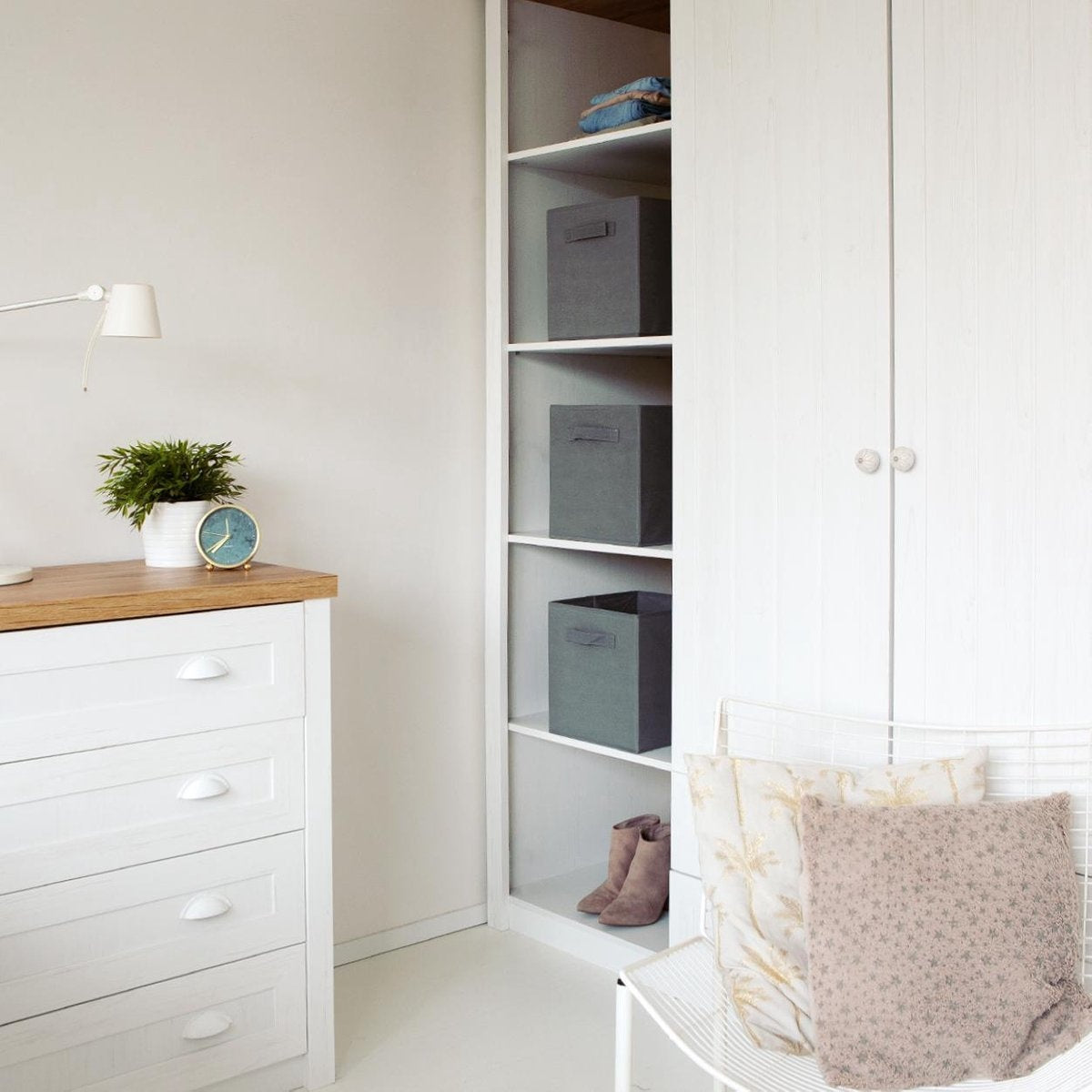 LifeGoods Kleiderschrank-Organisatoren - 6 Stück - 20L - Textil - Grau