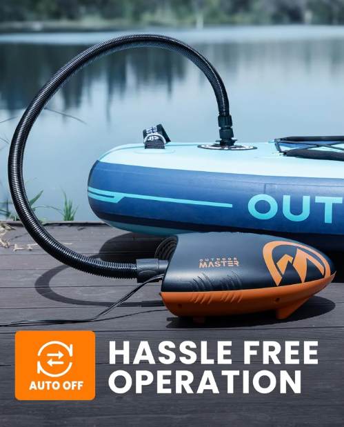 OutdoorMaster Shark II SUP-Luftpumpe – Schwarz – 20 PSI, elektrisch, 12 V