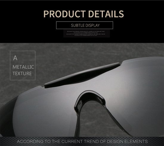 GarpexÂ¬Ã† Radsportbrille - Sportbrille - Polaroid Sonnenbrille - Sonnenbrille - Rennrad - Mountainbike - Motorrad - Schwarzer Rahmen, graue Gläser