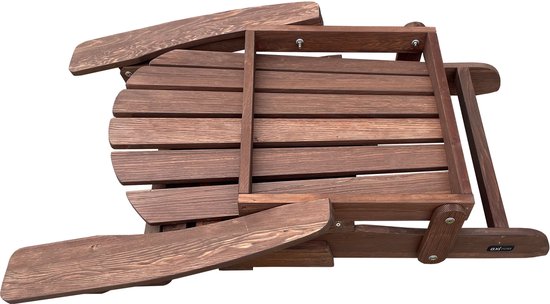 AXI Rosalie Adirondack Stuhl Coffee – Loungesessel aus Holz mit Armlehnen – Zusammenklappbar – Hohe Rückenlehne – Gartenstuhl – 75,5 x 86,5 x 85 cm – 100 % FSC-zertifiziertes Hemlock-Holz