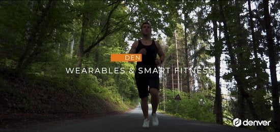 Denver Smartwatch mit Schrittzähler - Sportuhr mit Herzfrequenzmesser und Schlaf-Aktivitäts-Tracker - SW161 - Schwarz