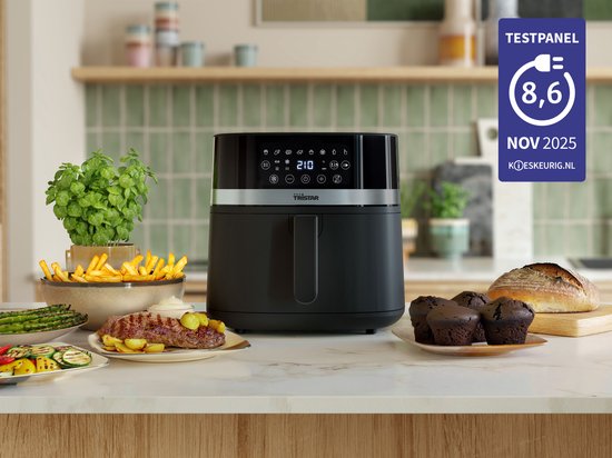 Tristar Airfryer FR-9418 – 8 l – Großes Fassungsvermögen XXL – PFAS-frei – 7 Programme – Warmhaltefunktion – 2000 Watt