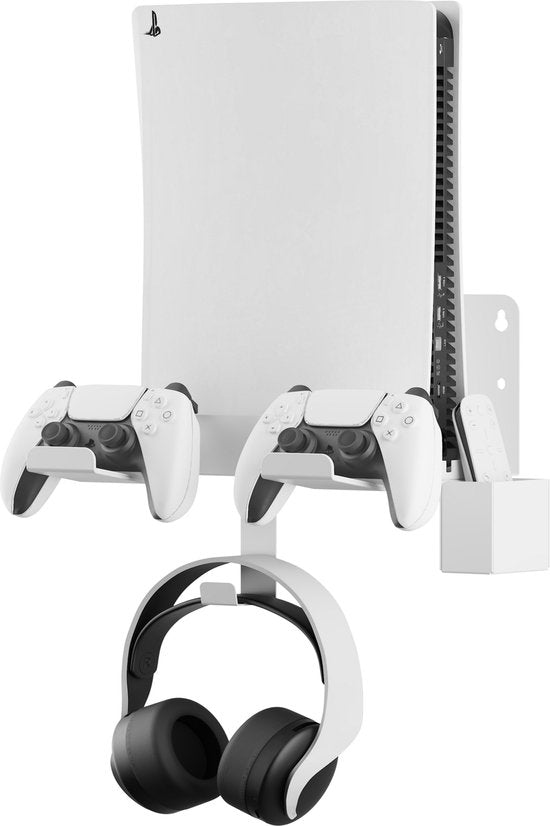 Wandhalterung universal geeignet für Playstation-Konsole - Konsolenhalterung Spielkonsole universal - Standard-Wandhalterung zur Aufbewahrung von Spielkonsolen-Controllern Headset