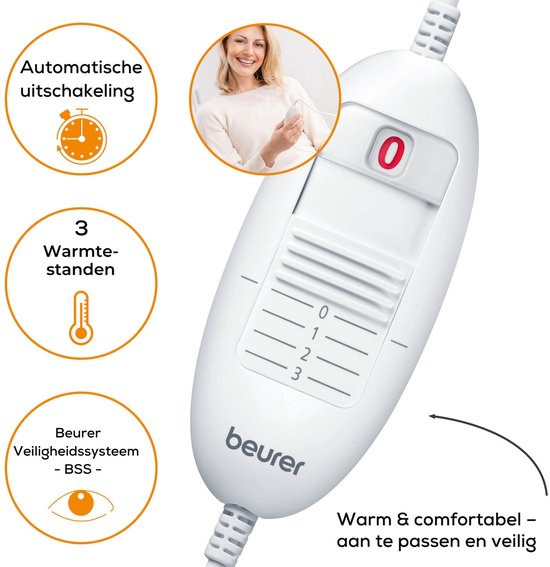Beurer FW 20 Elektrischer Fußwärmer – 3 Heizstufen – Bis Größe 47 – Schnelle Aufheizung – Automatische Abschaltung – Fleece/Teddy – Maschinenwaschbares Innenfutter – 3 Jahre Garantie – Grau